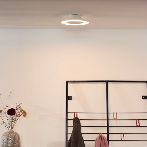 Lucide FOSKAL - Plafonnière - Ø 21,5 cm - LED - 1x6W 2700K - Wit - sfeer 1